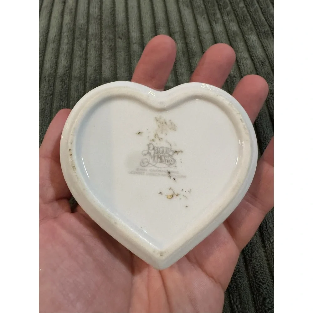 Precious Moments Heart Trinket Box Forever Mine‎ Angel Cherub Ceramic Keepsake